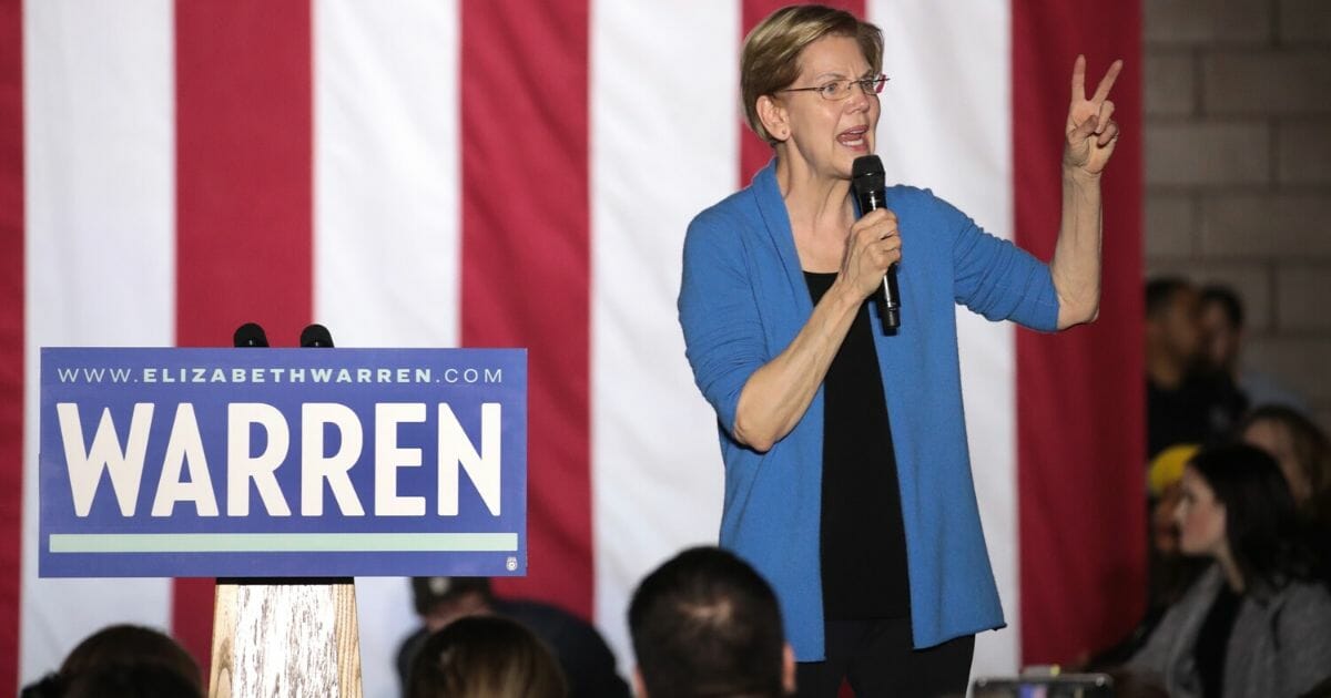 Democratic presidential candidate Sen. Elizabeth Warren, D-Massachusetts, speaks to supporters during a rally at Eastern Market as Super Tuesday results continue to come in on March 3, 2020, in Detroit.