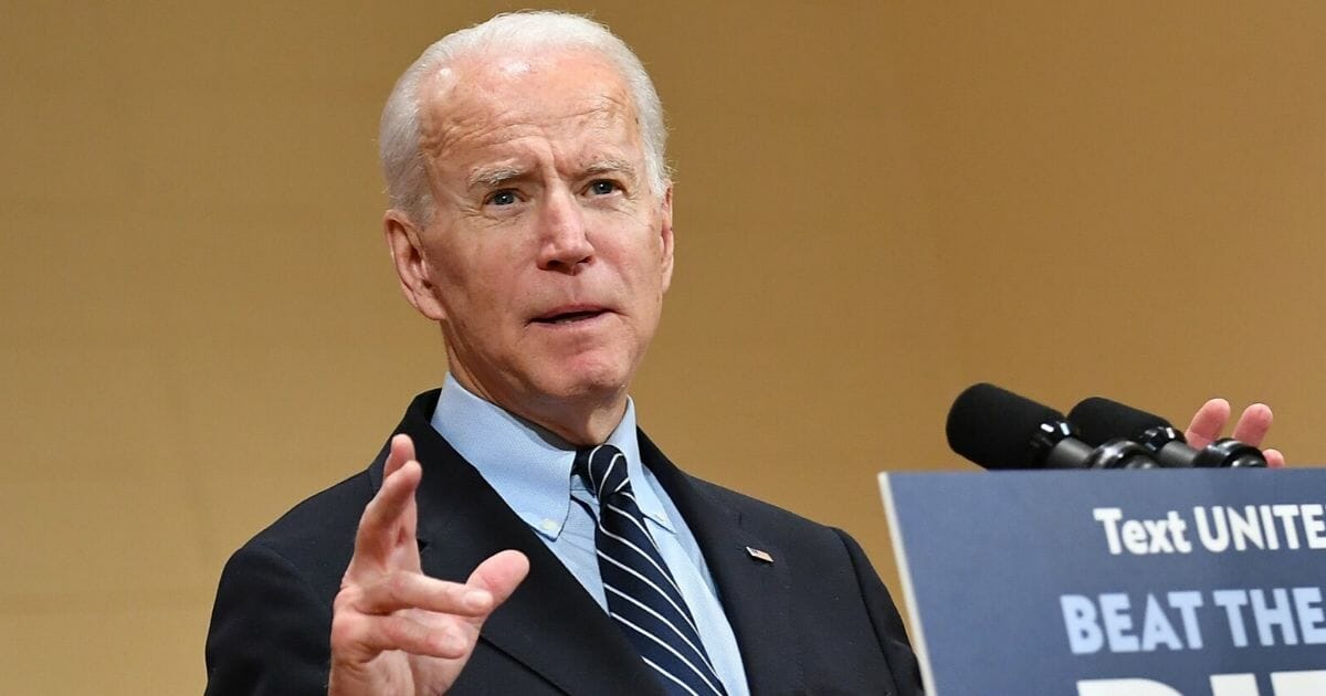 Democratic presidential candidate Joe Biden speaks during a campaign stop at the Driving Park Community Center in Columbus, Ohio, on March 10, 2020.