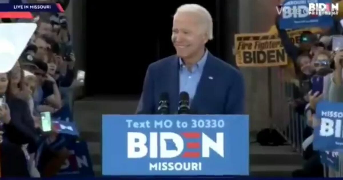Joe Biden speaks at a Democratic rally in St. Louis on March 7, 2020.