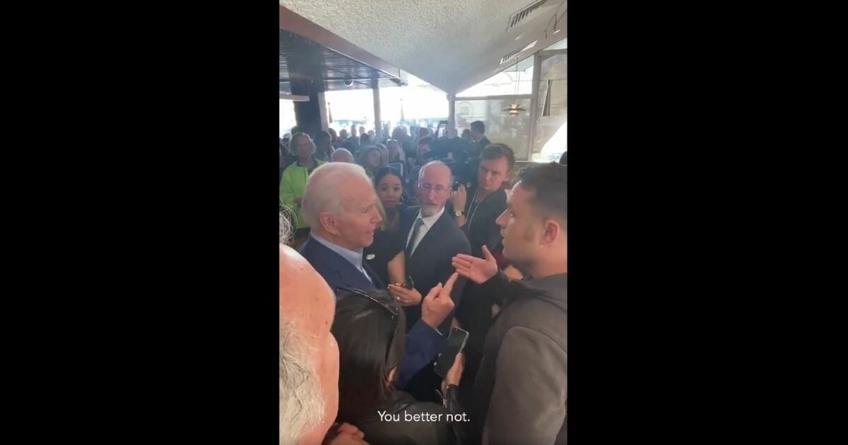 Two veterans confronted Joe Biden about his record of supporting war during his campaign stopover in Oakland, California, on March 3, 2020.