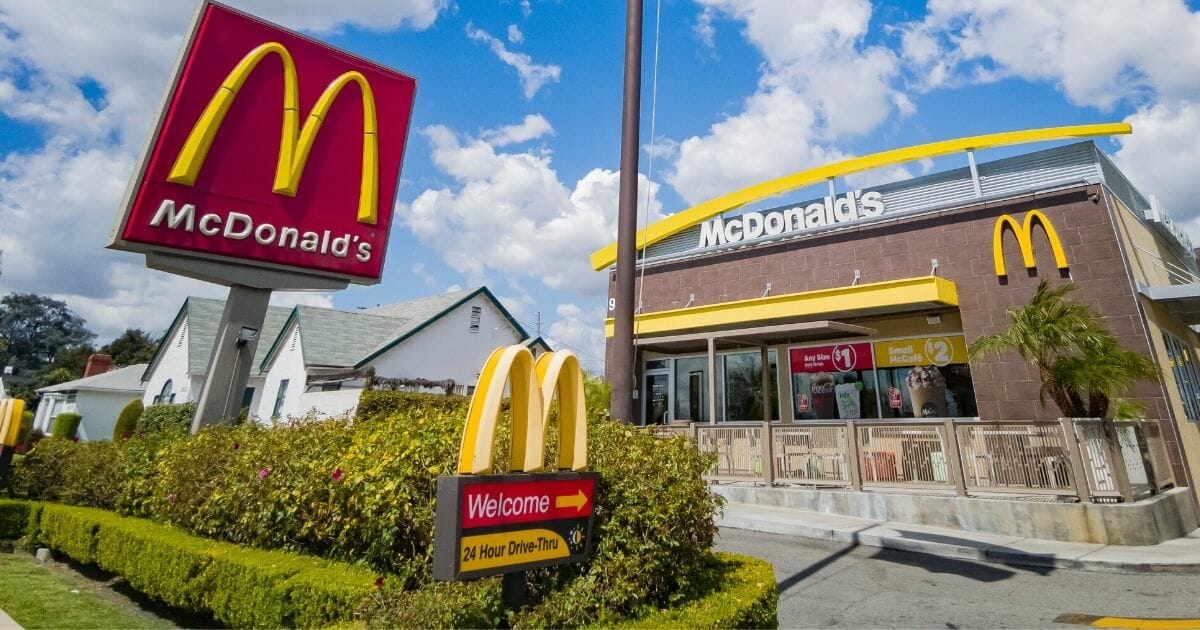 A McDonald's restaurant is pictured above.