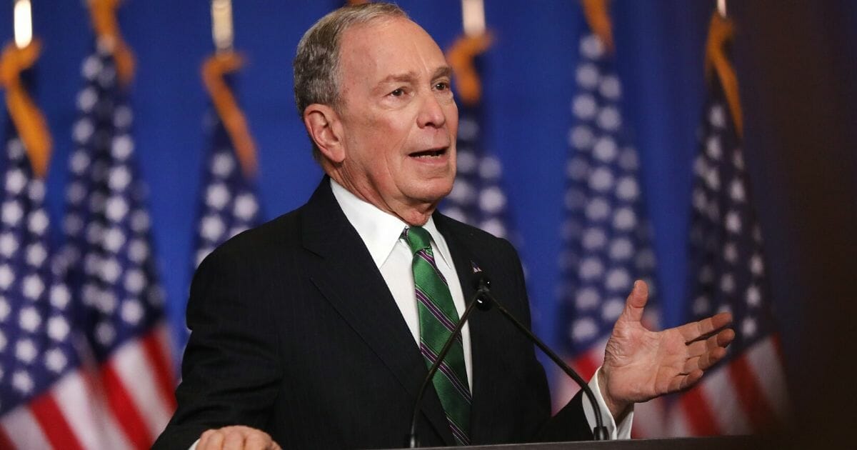 Former Democratic presidential candidate Mike Bloomberg addresses his staff and the media after announcing that he will be ending his campaign on March 4, 2020, in New York City.