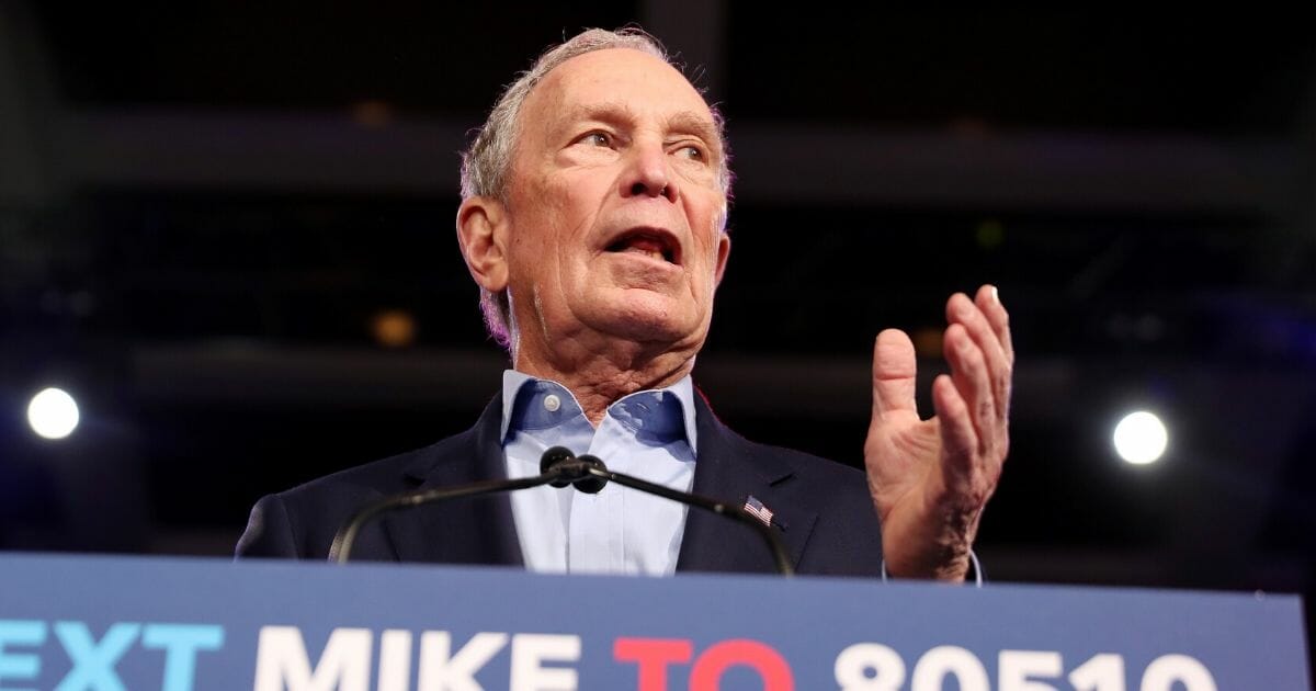 Democratic presidential candidate former New York City Mayor Mike Bloomberg speaks at his Super Tuesday night event on March 3, 2020, in West Palm Beach, Florida.