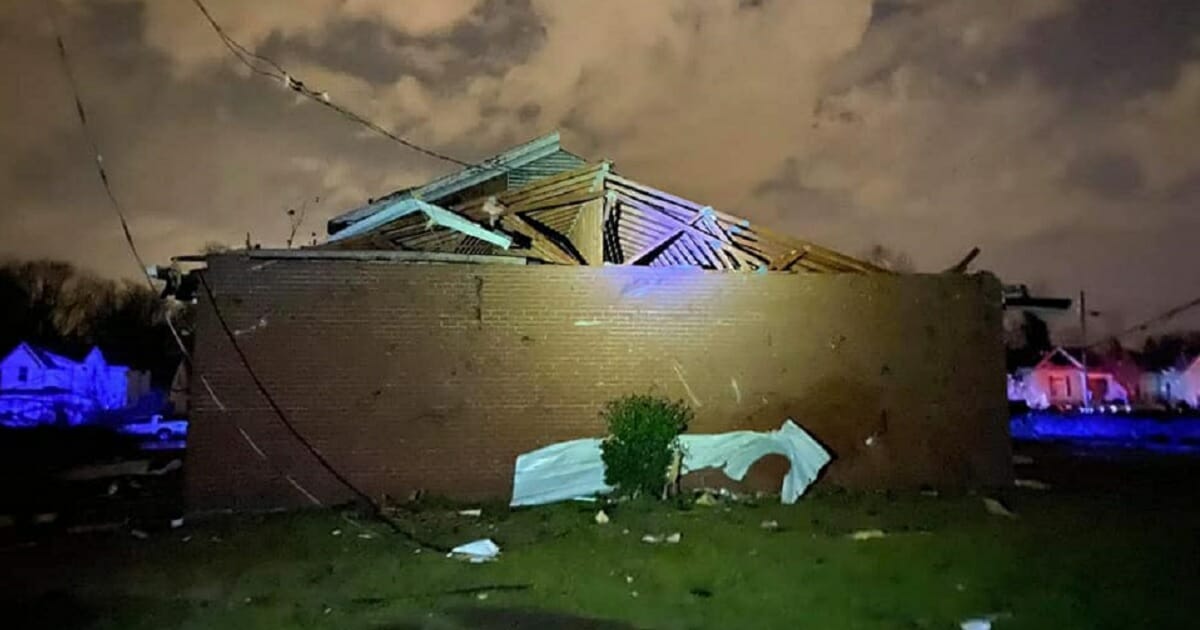 Mount Bethel Missionary Baptist Church in Nashville shows the damage it took when tornadoes struck central Tennessee on Thursday.