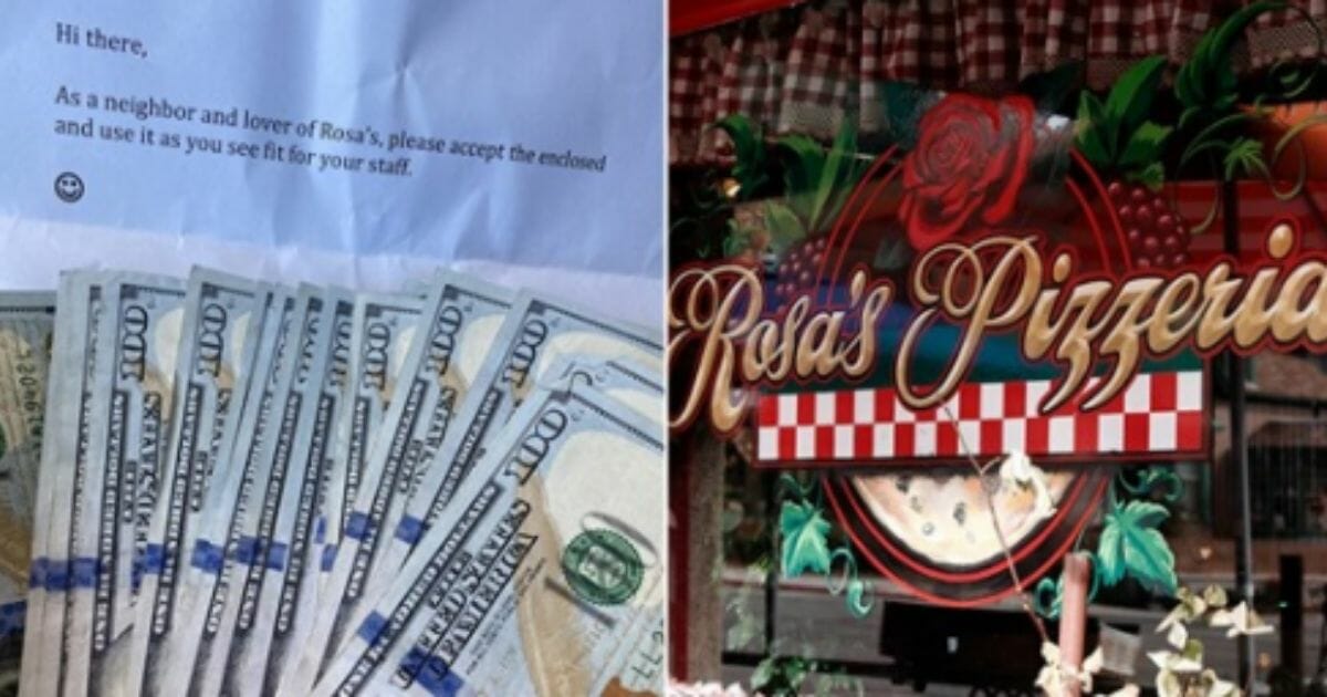 A kind fan of the restaurant handed the owner $2,000 to help out the staff.