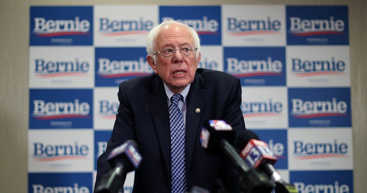 Democratic presidential contender and Vermont Sen. Bernie Sanders speaks at a news conference in Salt Lake City, Utah, on Monday.