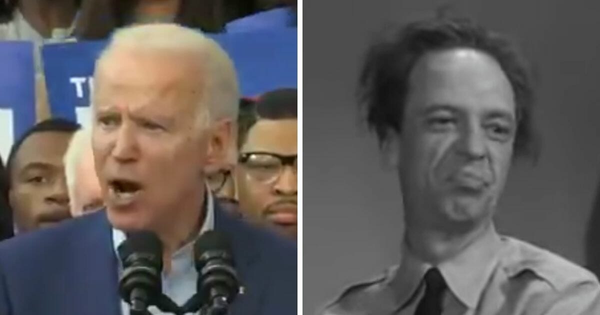 At left, former Vice President Joe Biden struggles to quote the Declaration of Independence; at right, Barney Fife basks in smug self-assurance after failing to recite the Preamble to the Constitution.