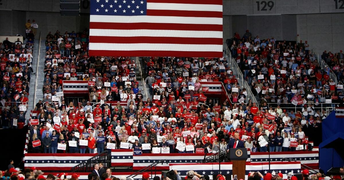 President Donald Trump speaks to supporters during a rally on March 2, 2020, in Charlotte, North Carolina.