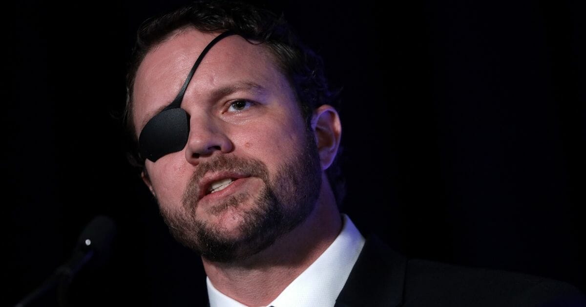 Republican Rep. Dan Crenshaw of Texas speaks at the annual Conservative Political Action Conference at the Gaylord National Resort & Convention Center on Feb. 26, 2020, in National Harbor, Maryland.