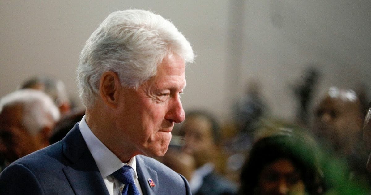 Former President Bill Clinton is shown at the funeral of former Rep. John Conyers Jr. of Michigan at Greater Grace Temple on Nov. 4, 2019, in Detroit.