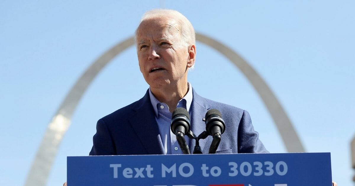 Former Vice President Joe Biden campaigns Saturday in St. Louis, Missouri.