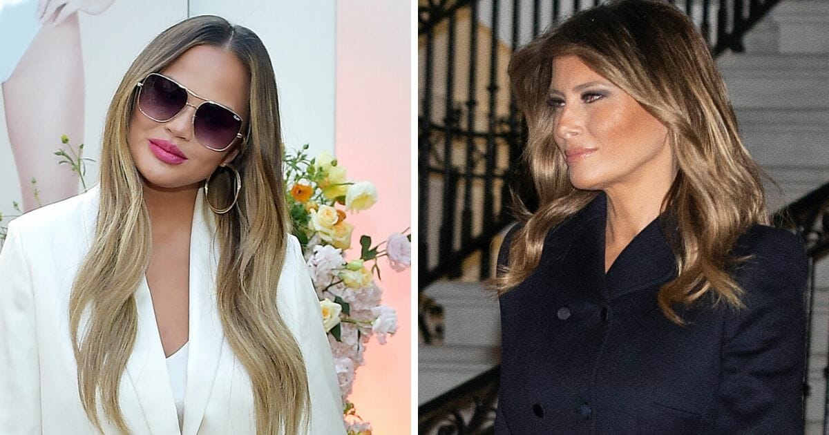 Supermodel Chrissy Teige, left; and first lady Melania Trump, right.
