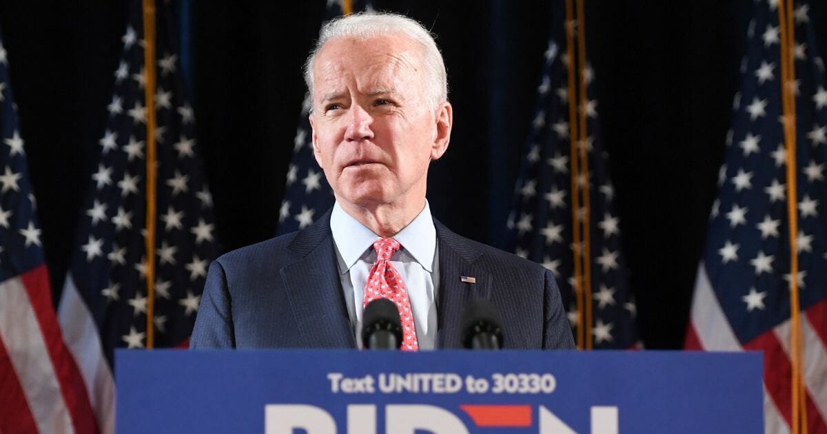 Former Vice President Joe Biden addresses reporters during a March 12 media event in Wilmington, Delaware.
