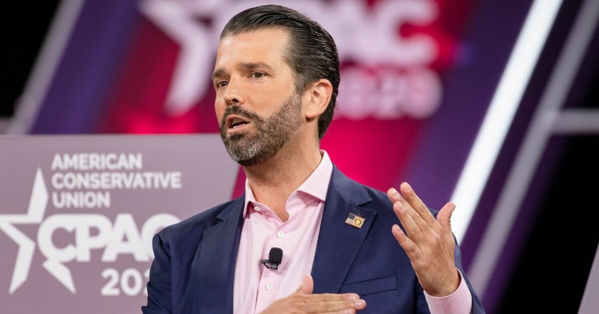 Donald Trump Jr., pictured speaking at the Conservative Political Action Conference in Maryland in February.