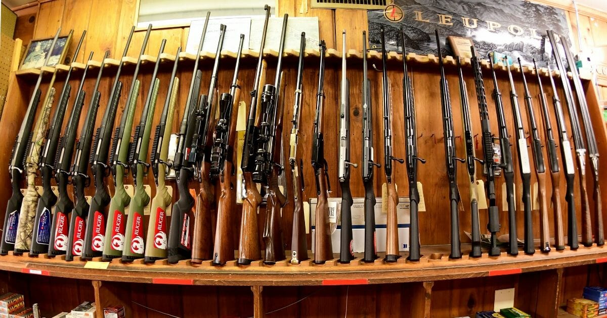 Various rifles on display at Clark Brothers gun store in Warrenton, Virginia, on Jan. 16, 2020.