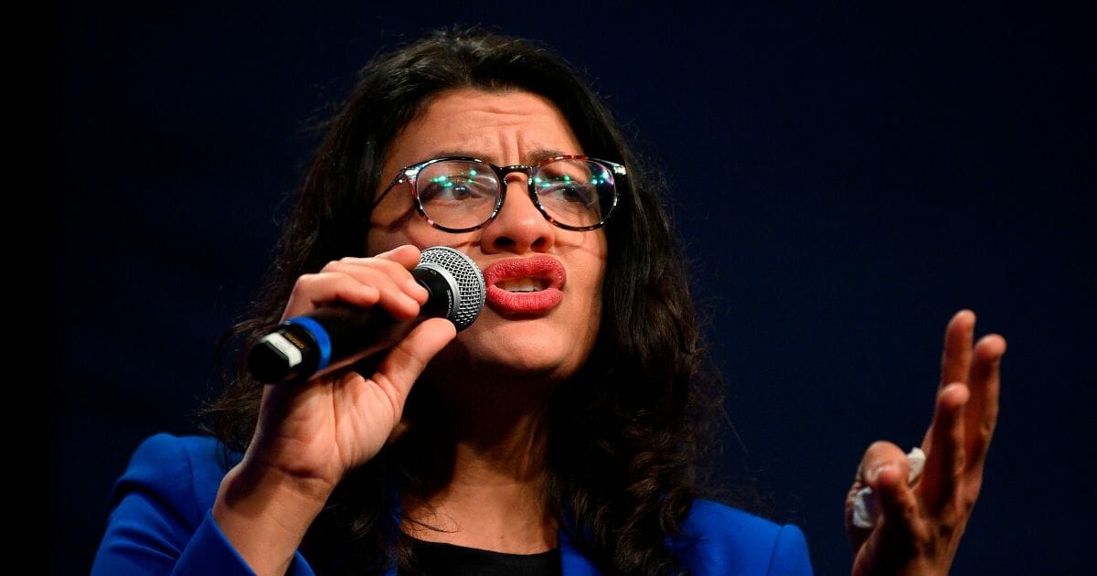 Democratic Rep. Rashida Tlaib of Michigan speaks to supporters of Democratic presidential candidate Sen. Bernie Sanders of Vermont at a campaign event in Clive, Iowa, on Jan. 31, 2020.