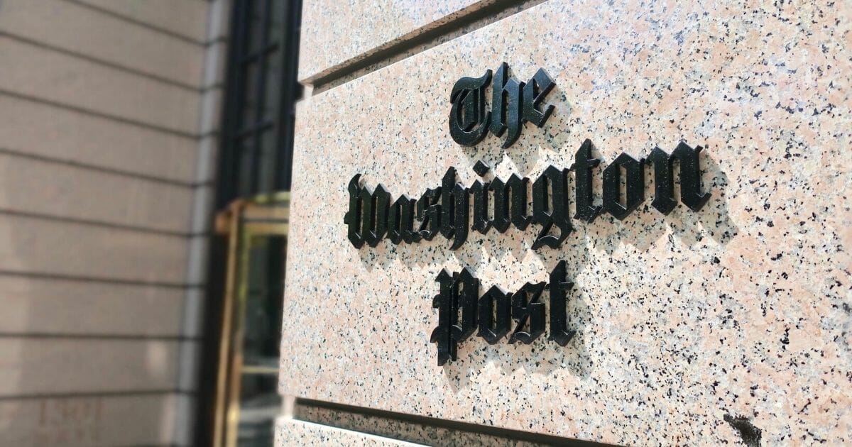 The entrance to The Washington Post's headquarters building.