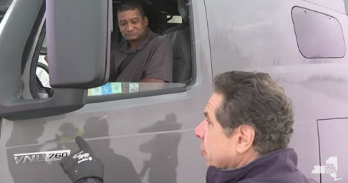 Gov. Andrew Cuomo berates a trucker during a blizzard in New York in February 2019 in a video posted by the governor's own office.