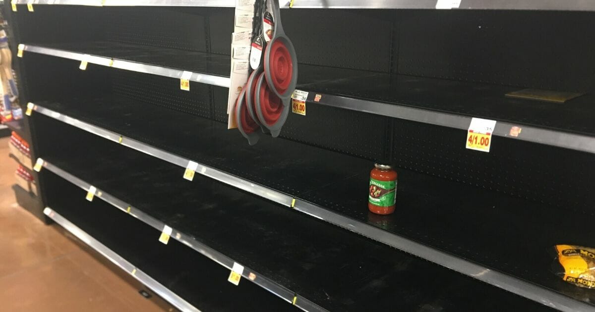empty store shelves in Fry's supermarket