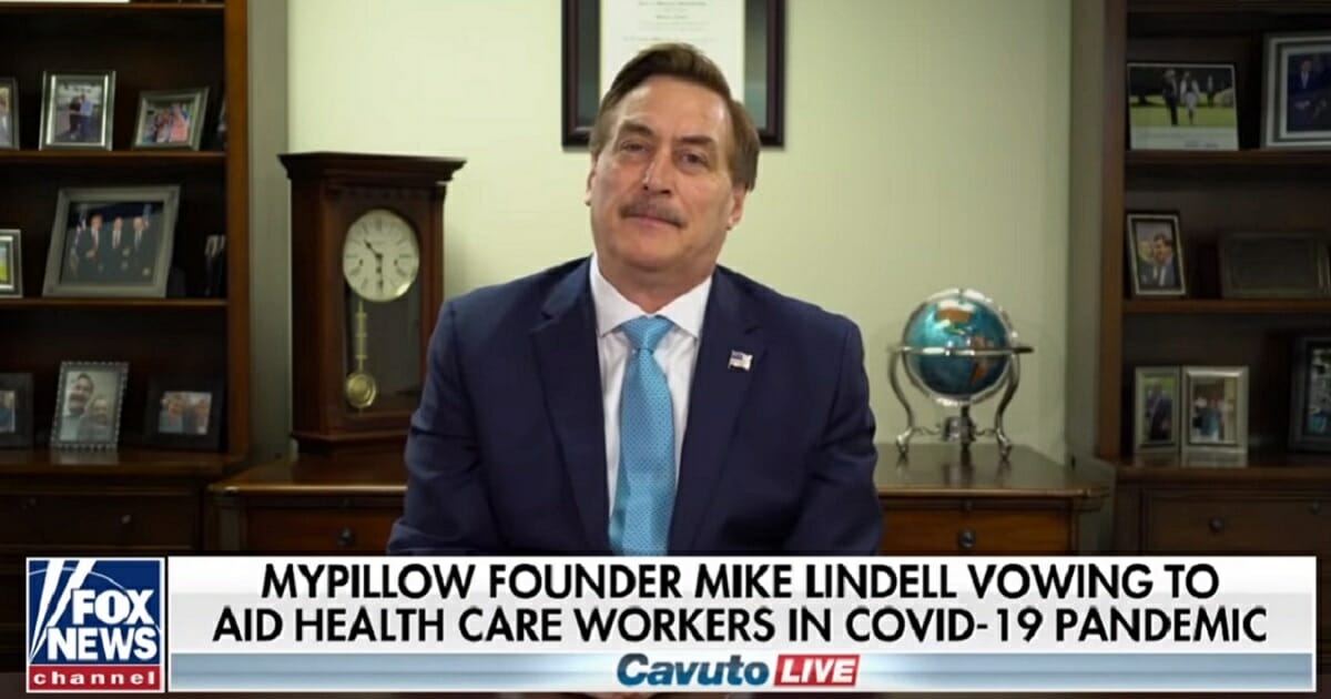 MyPillow CEO Mike Lindell appears on Fox News' "Cavuto Live" on Saturday.