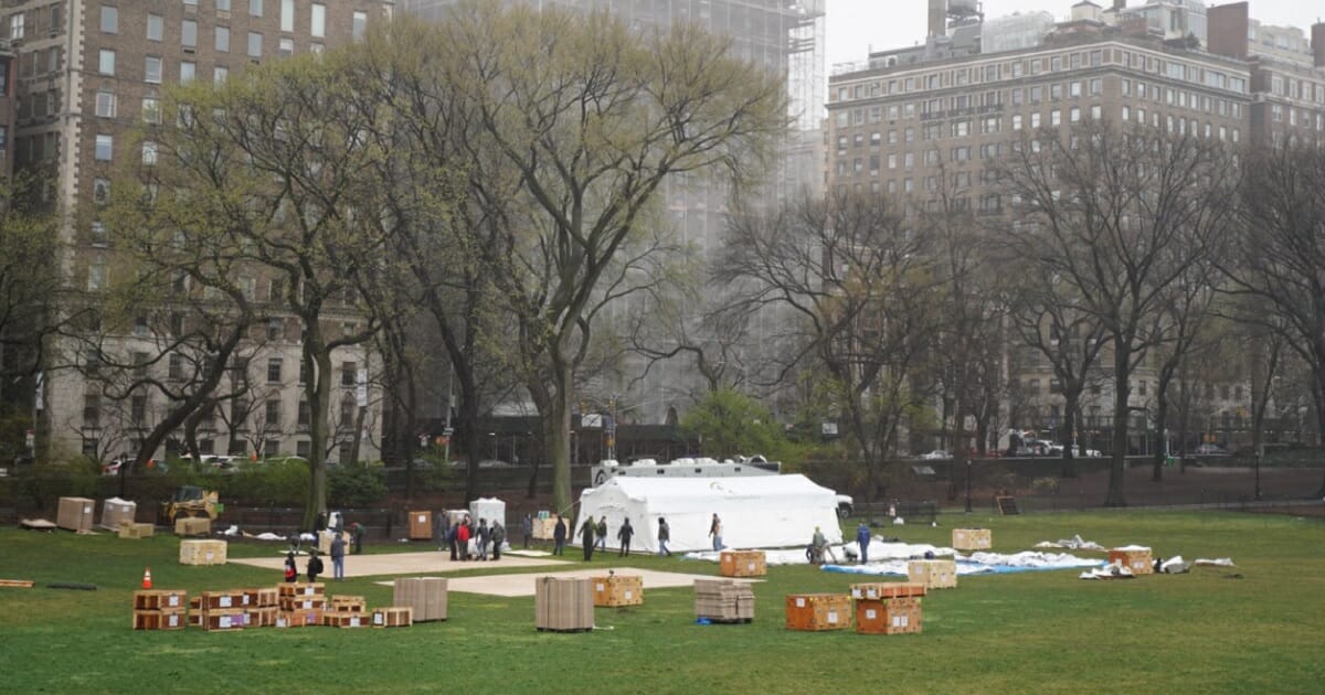 Samaritan's Purse sets up a field hospital in New York's Central Park.