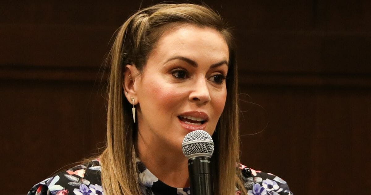 Actress Alyssa Milano celebrates the release of her new book "Project Middle School" at Barnes & Noble at The Grove in Los Angeles on Oct. 21, 2019.