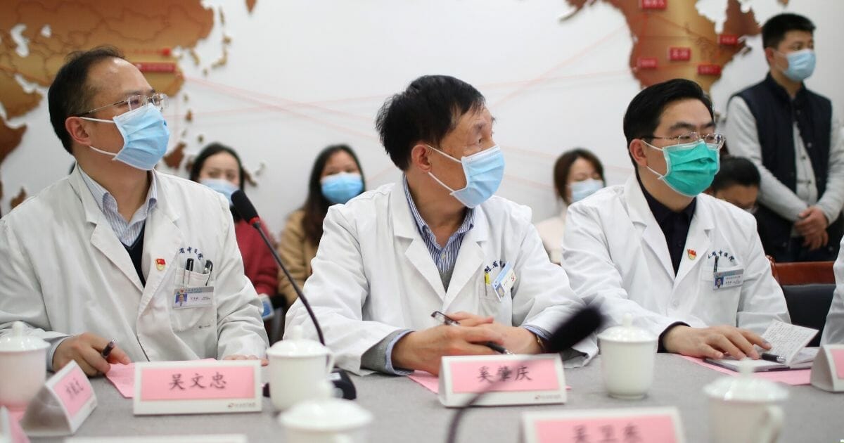 Chinese doctors are seen on March 17, 2020, in Nanjing, Jiangsu, China.
