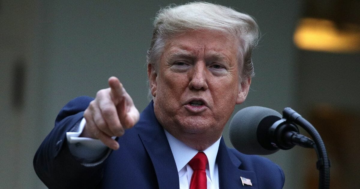 President Donald Trump speaks during the daily briefing of the White House coronavirus task rorce in the White House Rose Garden on April 14, 2020.