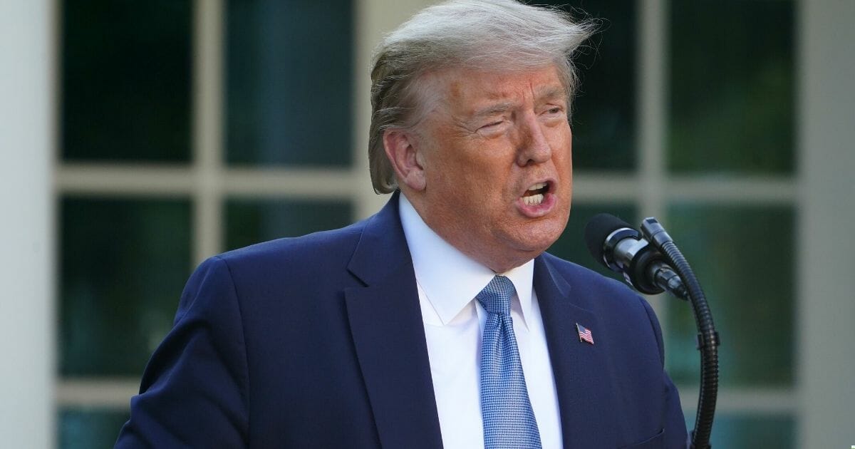 President Donald Trump speaks during the daily briefing on the novel coronavirus at the Rose Garden of the White House on April 15, 2020, in Washington, D.C.