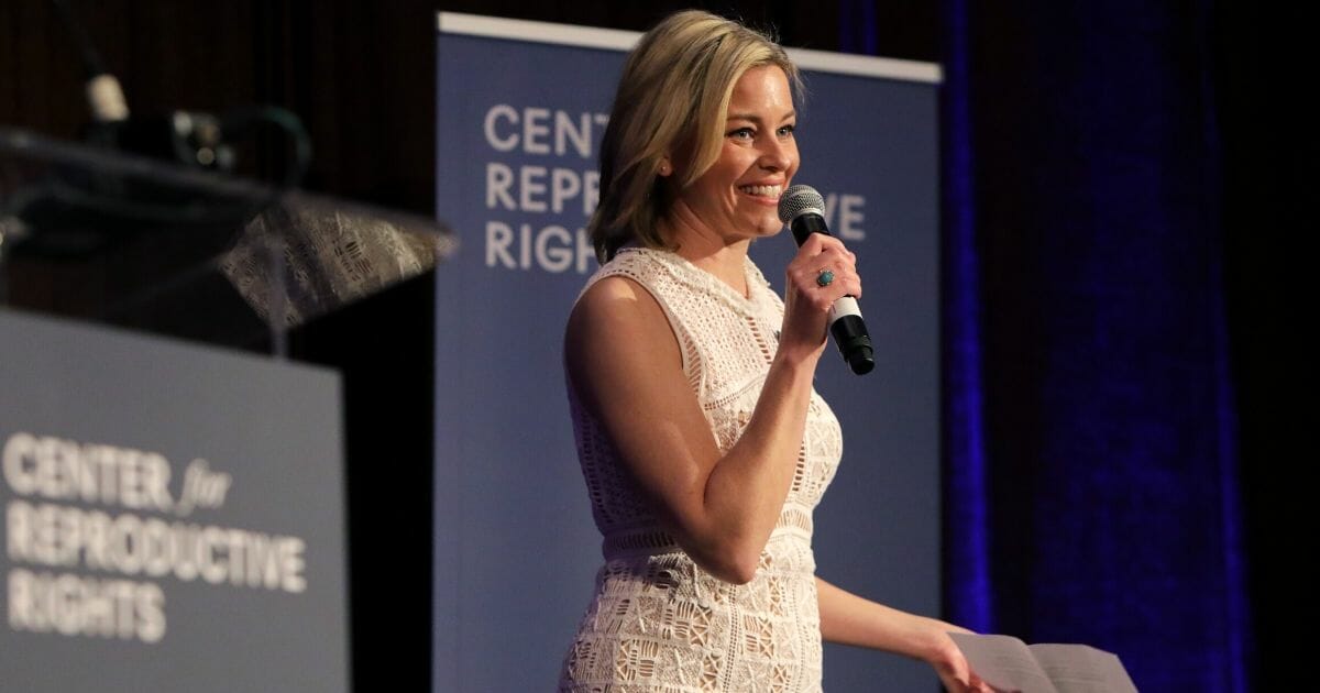 Elizabeth Banks speaks onstage during The Center for Reproductive Rights 2020 Los Angeles Benefit on Feb. 27, 2020, in Beverly Hills, California.
