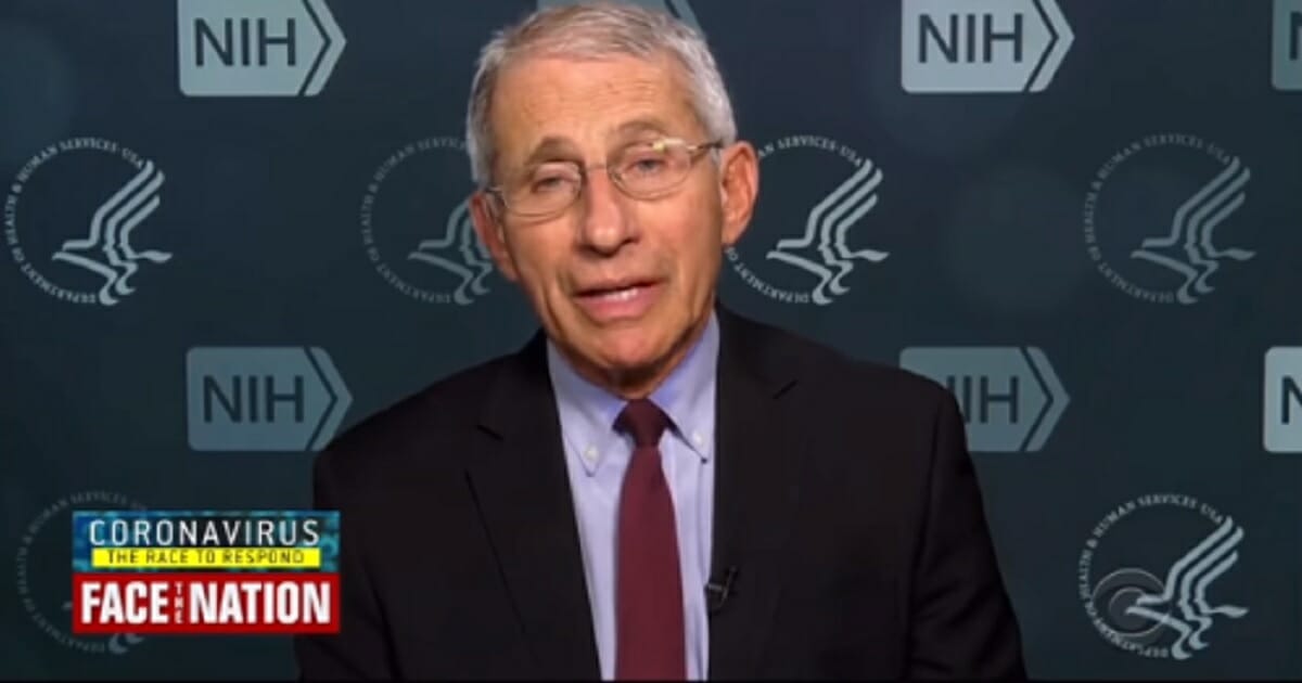 Dr. Anthony Fauci, director of director of the National Institute of Allergy and Infectious Diseases, appears Sunday on "Face the Nation."