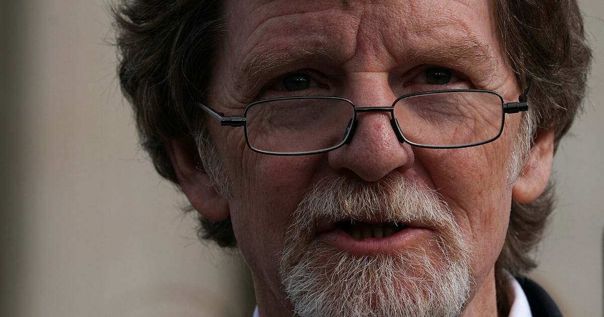 Cake artist Jack Phillips speaks to members of the media in front of the Supreme Court on Dec. 5, 2017, in Washington, D.C.