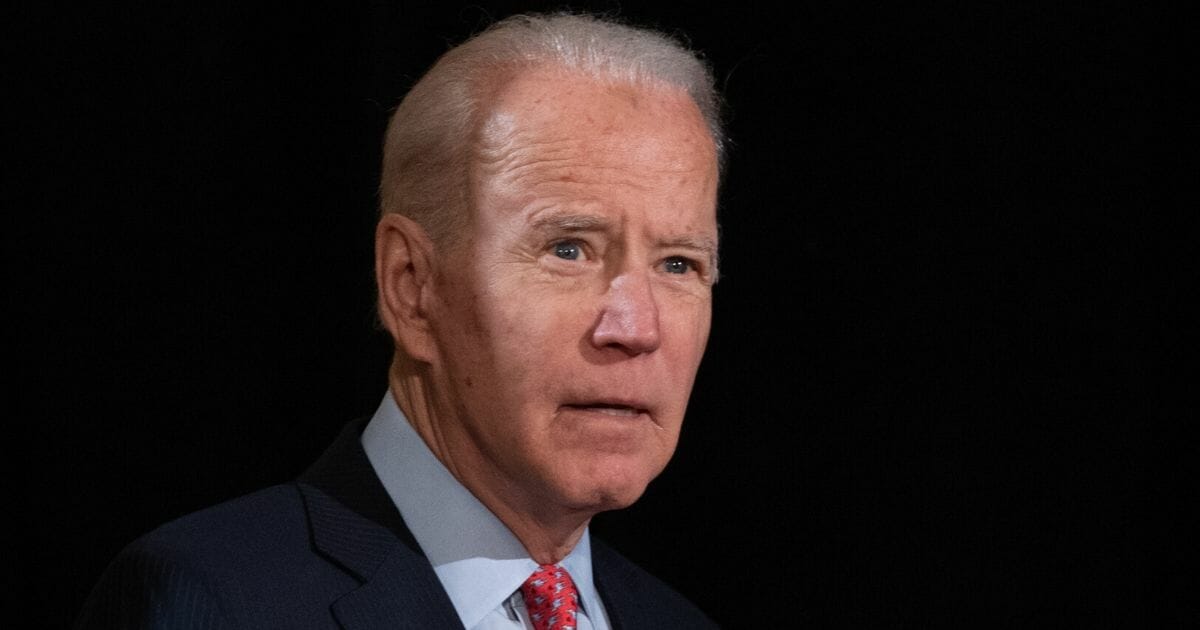 Former Vice President and Democratic presidential hopeful Joe Biden arrives for a media event in Wilmington, Delaware, on March 12, 2020