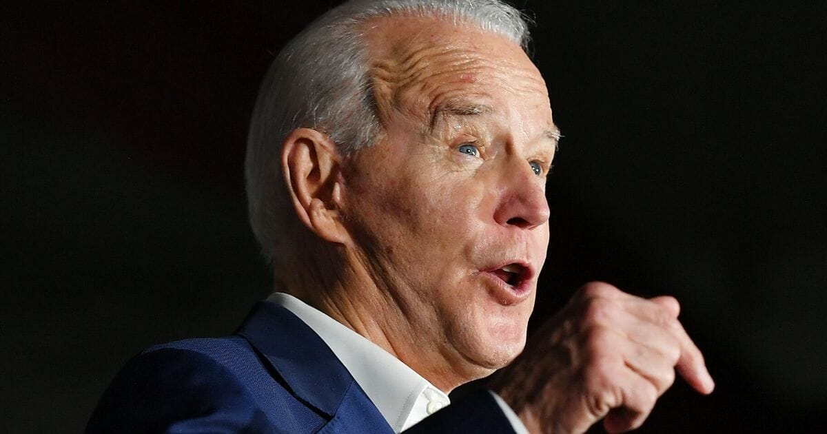 Democratic presidential candidate Joe Biden speaks during a rally at Tougaloo College in Tougaloo, Mississippi, on March 8, 2020.