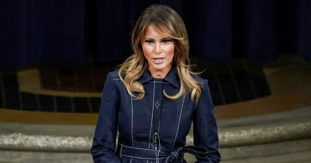 First lady Melania Trump speaks at the National Opioid Summit at the Department of Justice on March 6, 2020, in Washington, D.C.