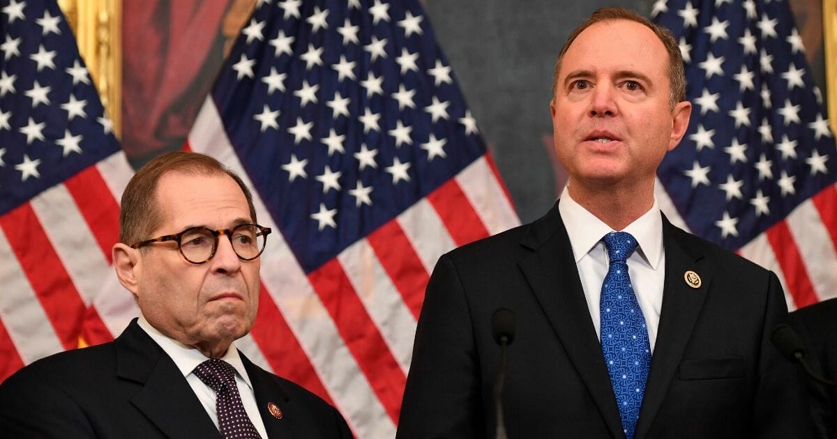 House Judiciary Chairman Jerry Nadler, left, and Intelligence Chairman Adam Schiff hold a news conference at the Capitol in Washington on Dec. 18, 2019.