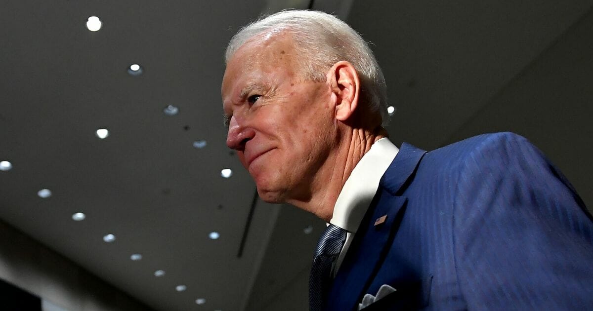 Democratic presidential hopeful former Vice President Joe Biden walks out after speaking at the National Constitution Center in Philadelphia, Pennsylvania, on March 10, 2020.