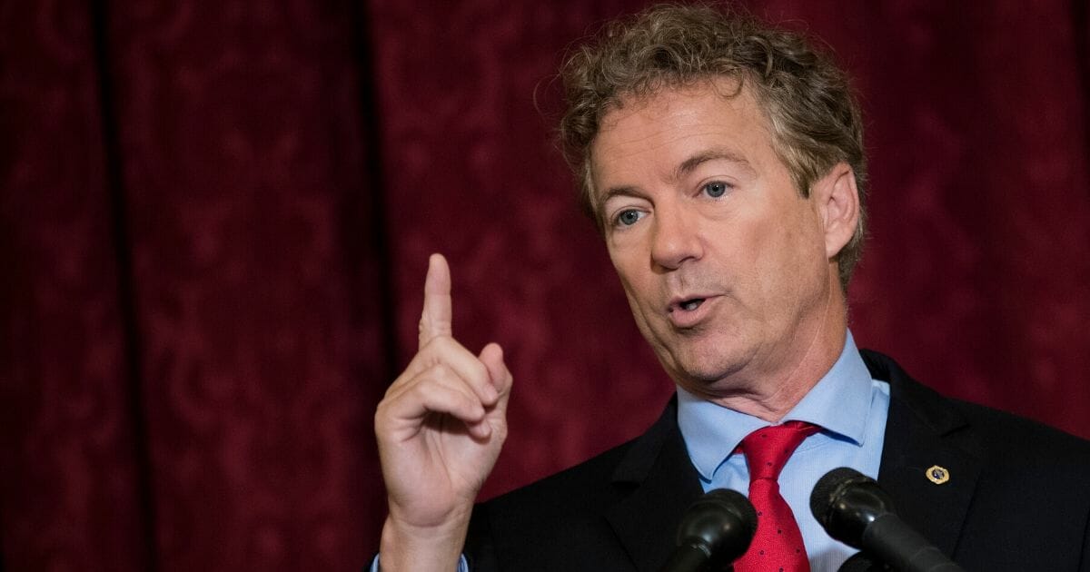 Sen. Rand Paul (R-Kentucky) speaks during a news conference on Capitol Hill on Oct. 12, 2017, in Washington, D.C.