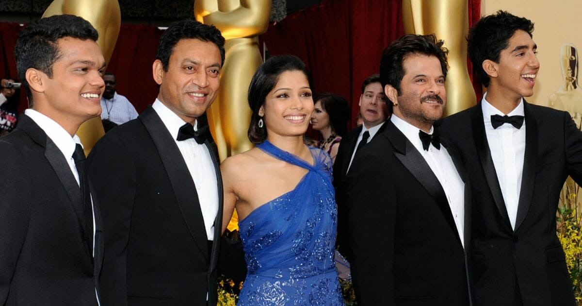 Irrfan Khan, second from left, arrives with "Slumdog Millionaire" castmates Dev Patel, Madhur Mittal, Freida Pinto and Anil Kapoor at the 81st annual Academy Awards held at the Kodak Theatre in Los Angeles on Feb. 22, 2009.