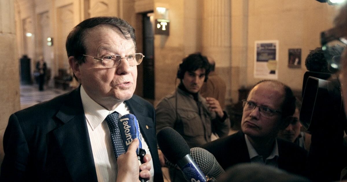 2008 Nobel laureate Luc Montagnier speaks to the media on Oct. 11, 2010, in Paris after testifying in the trial of French health officials charged with involuntary homicide in the death of more than 100 children infected with a human variant of mad-cow disease.