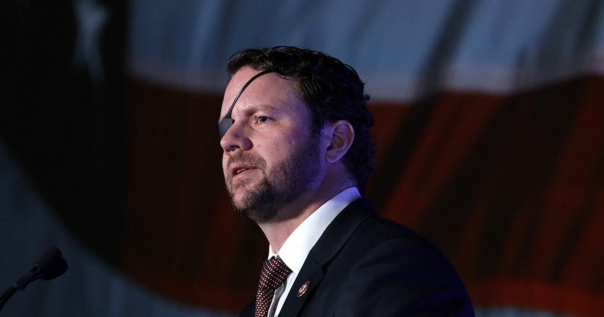 Republican Rep. Dan Crenshaw of Texas speaks at the annual Conservative Political Action Conference on Feb. 26, 2020, in National Harbor, Maryland.