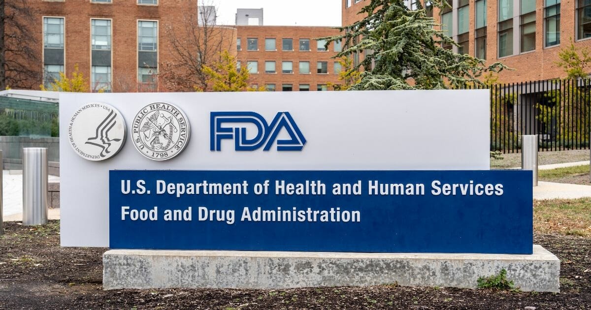 A sign for the Food and Drug Administration at its headquarters in Washington, D.C.