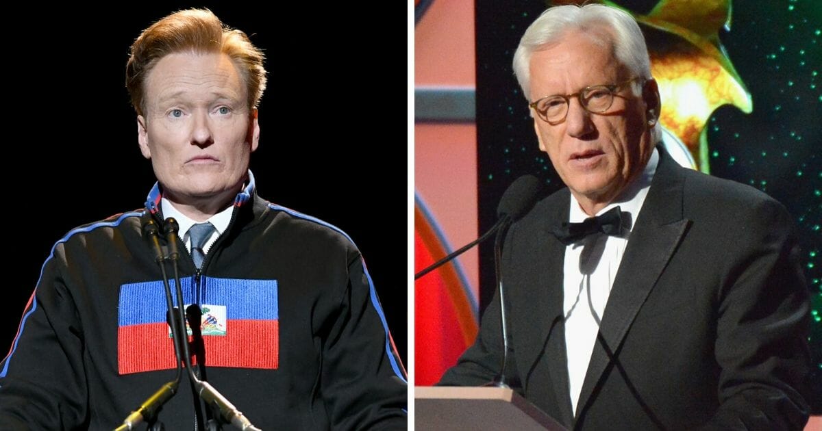Comedian Conan O'Brien, left, caused a social media stir with an Easter Sunday "joke" that managed to insult Christianity and President Donald Trump on Christianity's holiest day of the year. Fortunately, conservative actor James Woods, right, was around to hit back.