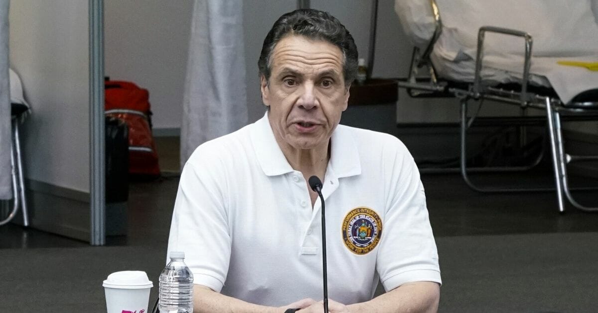New York Gov Andrew Cuomo gives a daily coronavirus news briefing at New York City's Jacob K. Javits Convention Center in March.