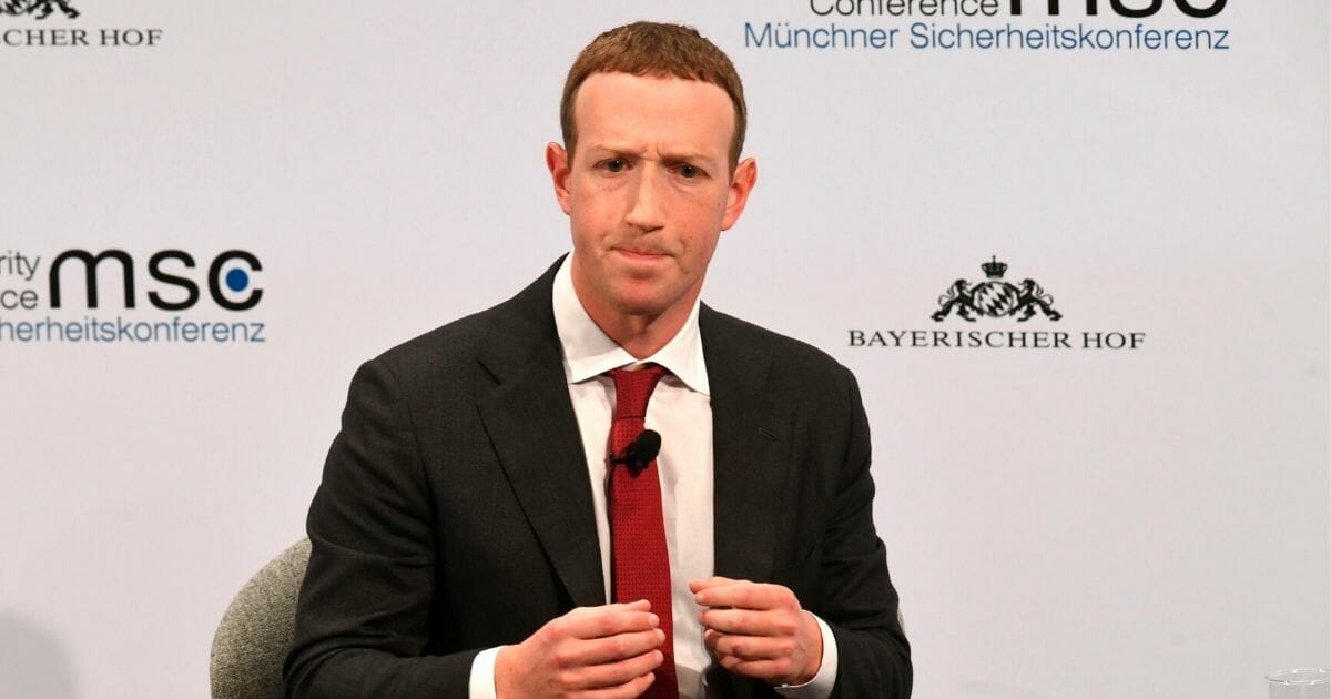 Facebook CEO Mark Zuckerberg speaks during the 56th Munich Security Conference in Munich on Feb. 15, 2020.