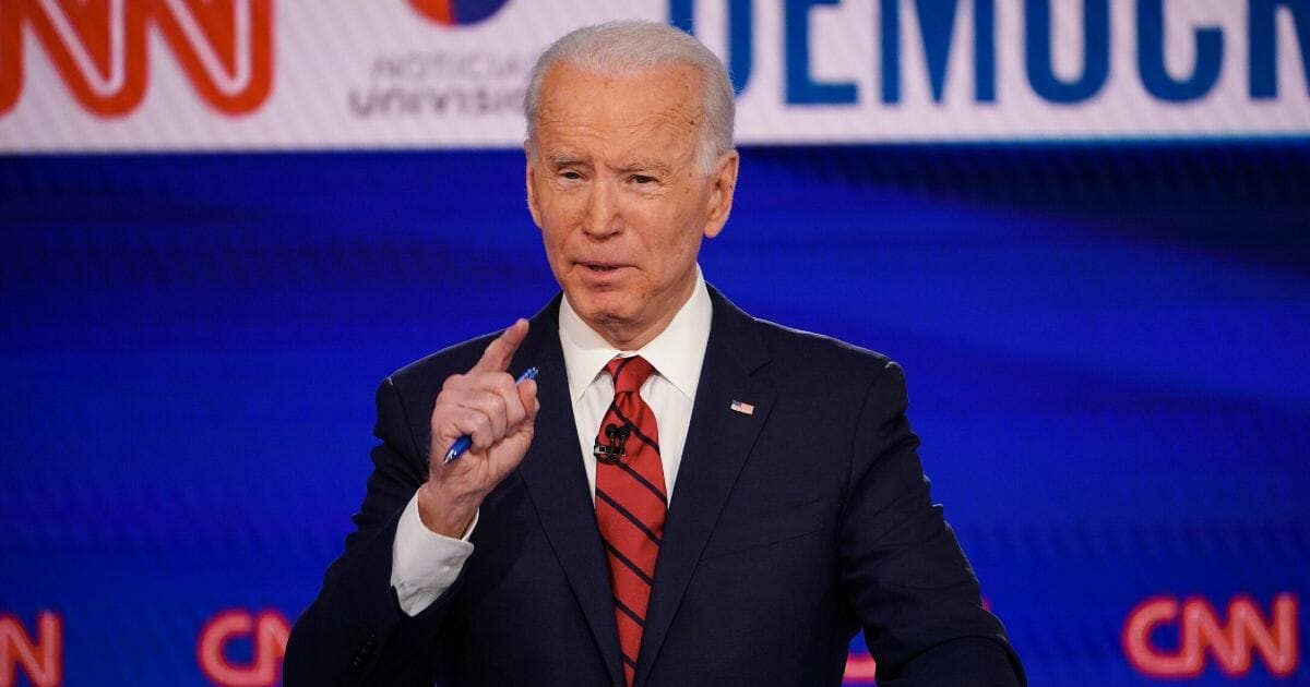 Former Vice President Joe Biden, pictured in a March 15 debate with Vermont Sen. Bernie Sanders.