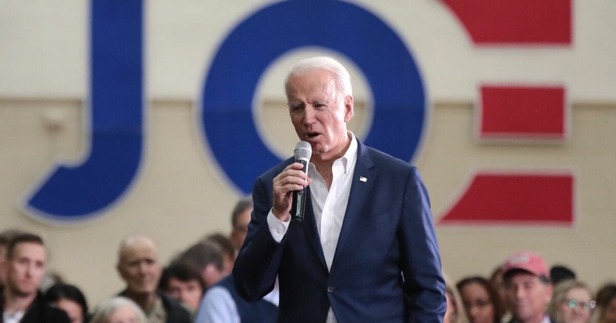 Former Vice President Joe Biden, now the presumptive Democratic nominee for president, speaks to guests during a campaign stop at the College of Charleston on Feb. 24, 2020 in Charleston, South Carolina.