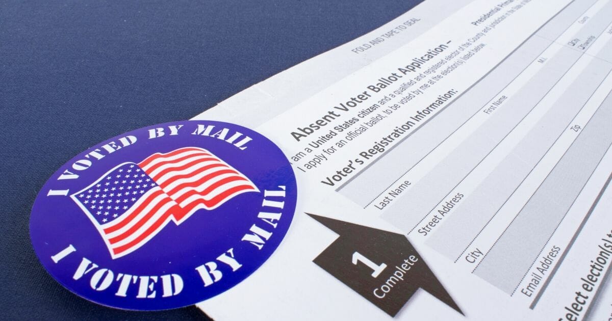 Stock image of an absentee voter ballot application.