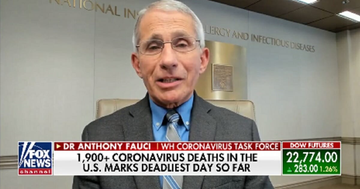Dr. Anthony Fauci, director of the National Institute of Allergy and Infectious Diseases, is interviewed by Fox News on Wednesday.