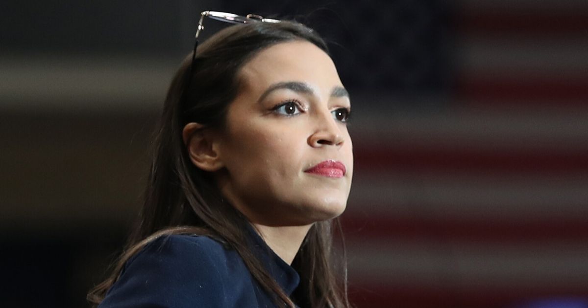 Democratic Rep. Alexandria Ocasio-Cortez of New York speaks before introducing Vermont Sen. Bernie Sanders during his presidential campaign event at the Whittemore Center Arena in Durham, New Hampshire, on Feb. 10, 2020.